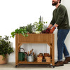Outdoor Elevated Raised Garden Bed Planter Box with Locking Wheels