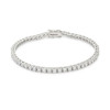 Silvertone Finish Victorian Cubic Zirconia Tennis 8 Inch Bracelet