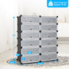 12-Cube DIY Portable Plastic Shoe Rack with Transparent Doors-White