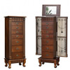 Wooden Jewelry Armoire Cabinet Storage Chest with Drawers and Swing Doors