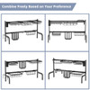 2 Tier Adjustable Over Sink Dish Drying Rack with 8 Hooks