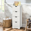 Floor Wooden Free Standing Storage Side Organizer for Bathroom-Gray