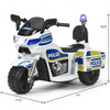 6V 3-Wheel Kids Police Ride On Motorcycle with Backrest