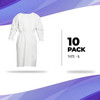 AMZ Medical Isolation Gowns Disposable Hospital Large, Pack of 10 White Disposable Gowns with Sleev