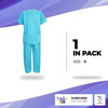 Disposable Uniform Suit Set. Teal SMS Shirts and Pants 42 GSM. Anti-Static Small Shirts with V-Neck