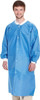 Disposable Lab Coats 43" Long. Pack of 10 Medical Blue Adult Work Gowns Medium. SMS 40 gsm PPE Clot