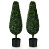 2 Pack 3 Feet Artificial Tower UV Resistant Indoor Outdoor Topiary Tree