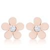 Daisy 0.3ct CZ Rose Gold Stainless Steel Flower Stud Earrings