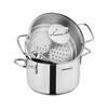 Korkmaz Perla 3 Piece 6.9 Liter Stainless Steel Casserole Steamer with Lid in Silver