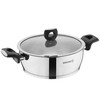 Korkmaz Nora 9.5 Inch Stainless Steel Low Casserole with Lid in Silver