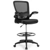 Height Adjustable Drafting Chair with Flip Up Arms-Black