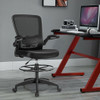 Height Adjustable Drafting Chair with Flip Up Arms for Home Office-Pink