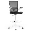 Height Adjustable Drafting Chair with Flip Up Arms for Home Office-Pink