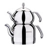 Korkmaz Efendi 1.1 Liter Tea Pot and 2.4 Liter Kettle Set in Silver