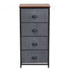 Chest Storage Tower Side Table Display Storage with 4 Drawers-Black