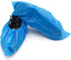 Disposable Shoe Covers 16" x 6". Pack of 4000 Blue Boot Covering. Polyethylene Shoe Booties. Waterp