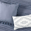 Full/Queen size 5-Piece 100-Percent Cotton Clip Dot Comforter Set in Denim Blue
