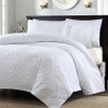 Full / Queen White Classic Coverlet Quilt Set with 2 Shams