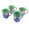 Meritage Coral 4 Piece 20 Ounce Stoneware Cup Set in Green