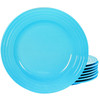 Gibson Home Plaza Cafe 10.5 Inch 8 Piece Stoneware Dinner Plate Set in Turquoise