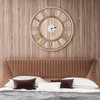 20-inch Classic Farmhouse Natural Wood Roman Numerals Wall Clock