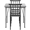 Modern 3-Piece Metal Frame Dining Set with Grey Wood Top Table and 2 Chairs