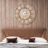 Natural Wood 16-inch Classic Farmhouse Roman Numerals Wall Clock