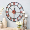 Decorative 18.5-inch Roman Numerals Silent Non-Ticking Wall Clock in Red