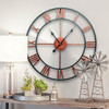 Decorative 18.5-inch Roman Numerals Silent Non-Ticking Wall Clock in Red