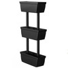 Modern Vertical 3-Tier Indoor Outdoor Black PP Raised Garden Bed Planter Box