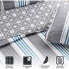 Full/Queen 3 Piece Coastal Starfish Sand Dollar Grey Blue White Quilt Set