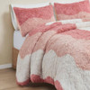 Full/Queen Pink Blush White Reversible Soft Sherpa Faux Fur 3-PC Comforter Set