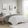 Full/Queen size Grey Reversible Soft Sherpa Faux Fur 3-Piece Comforter Set