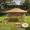Brown 13 x 13 Ft Pop-Up Gazebo Outdoor Canopy w/ Mesh Mosquito Netting Sidewalls