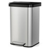 13-Gallon Silver Stainless Steel Step Trash Can with Soft Close Lid