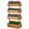 4 Tier Vertical Wooden Planter Box Raised Bed Natural