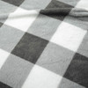 Twin Size Plaid Soft Faux Fur Comforter Set in Black White Grey
