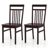 Set of 2- Modern Farmhouse Dark Wood High Back Dining Chair 280 lbs. Max Weight