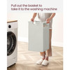 2-Basket Laundry Hamper Sorter White Frame Removable Bags and Top Storage Shelf