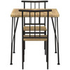 Modern 3-Piece Metal Frame Dining Set with Wood Top Table and 2 Chairs