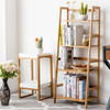 47.5 In 4-Tier Multifunctional Bamboo Bookcase Storage Stand Rack
