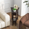 2-Tier Wedge Narrow End Table with Storage Shelf and Solid Wood Legs-White