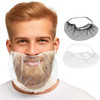 Disposable Beard Nets for Men 19 x 9, White Kitchen Beard Guard for Restaurant 100 Pack, Nylon Bear