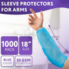 Disposable Sleeve Protectors for Arms 18'', Pack of 1000 Blue Disposable Sleeve Covers PP+PE 82 GSM