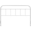 Full size Vintage White Metal Headboard with Round Corners