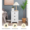 3 Drawers End Storage Wood Side Nightstand-Black
