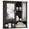 Bathroom Wall Mount Mirror Cabinet Organizer-Gray