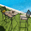 2 Pieces Patiojoy Patio Bar Stool with Height Cushion and Armrest