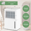 2000 Sq. Ft 32 Pint Dehumidifier with Continuous/Drying/Auto Mode-White