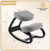 Rocking Ergonomic Kneeling Chair with Padded Cushion for Home Office-Gray